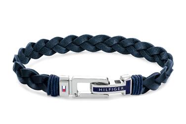 Браслет шкіряний чоловічий Tommy Hilfiger плетене синій або чорний