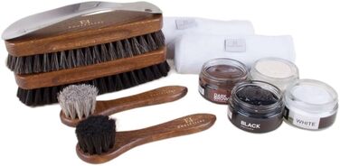 FootFitter Shoe Shine Refill Set, Complete Shoe Shine Kit with Shoe Polish Cream & Shoe Care Tools For Leather Shoes