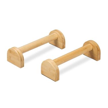 Relaxdays Push-Up Handles Bamboo 2-Piece Set