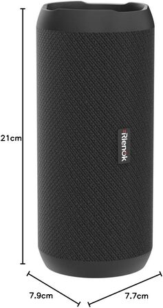Портативна Bluetooth колонка RIENOK з підсвічуванням, IPX7, 3600 mAh, чорна