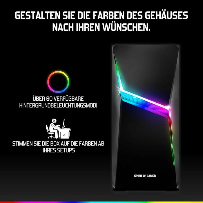 Корпус для ПК Spirit of Gamer Clone 4 RGB з прозорою стінкою з загартованого скла. Підтримує ATX/mATX/ITX. В комплекті 2 вентилятори 120 мм.