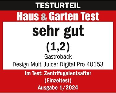 Електричний соковитискач Gastroback 40151 Design Multi Juicer, 1300 Вт, XXL завантажувальний отвір (84 мм), 5 швидкостей (Digital Pro)