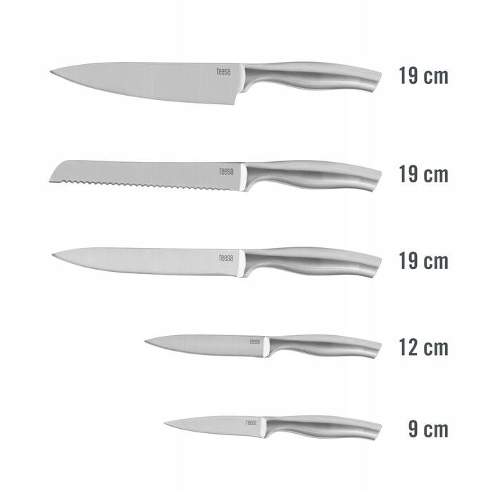 Набір ножів у підставці Teesa, 5 предметів, TSA0204