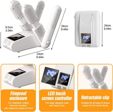 Електричний сушильник для взуття та рукавичок - швидке сушіння, підходить для взуття, рукавичок, шапок та лижних черевиків, білий