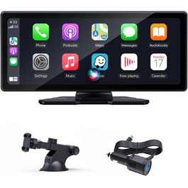 9,3-дюймовий дисплей CarPlay з IPS, Bluetooth, Mirror Link, FM, сенсором світла, сумісний з Apple CarPlay та Android Auto, голосовий асистент, 2 USB, модель W96