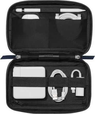 Native Union Stow Organizer - Lightweight travel bag made from durable canvas, stores cables, chargers and more (Indigo)