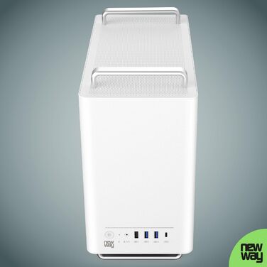 NEWWAY NC1 - Міні-ПК Tower у корпусі з металевою сіткою (білий) - Mini-ITX, Micro-ATX, ITX, USB Type-C, 9MM вентилятор