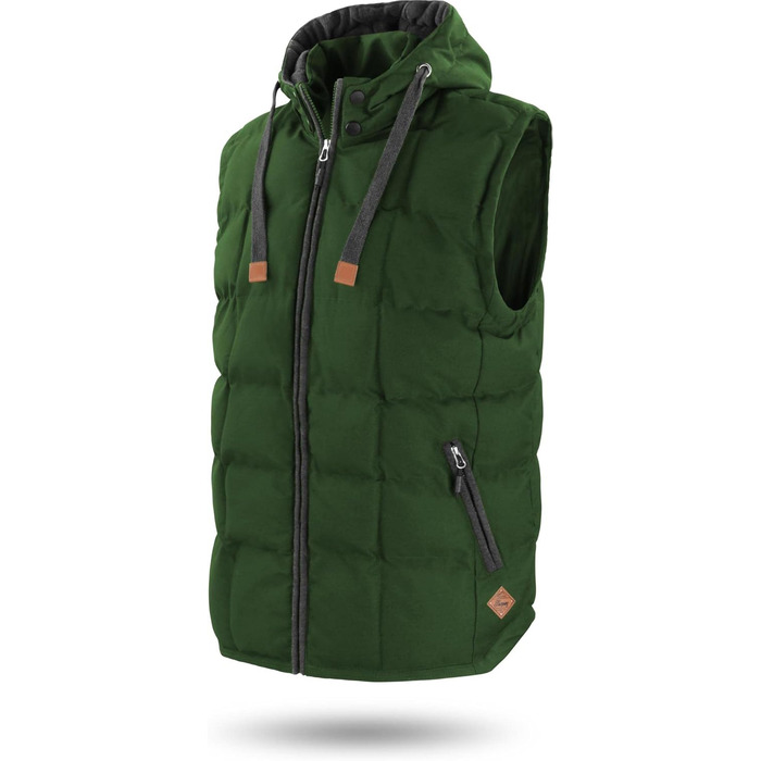 Жилет Normani Outdoor Sports з утеплювачем, вітронепроникний, з шкіряним патчем та капюшоном (M, Оливковий)