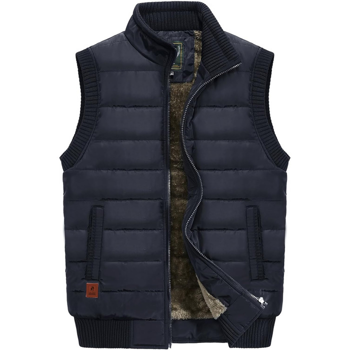 Чоловіча флісова жилетка з багатьма кишенями для риболовлі та активного відпочинку, тепла та зручна (3XL, темно-синій)