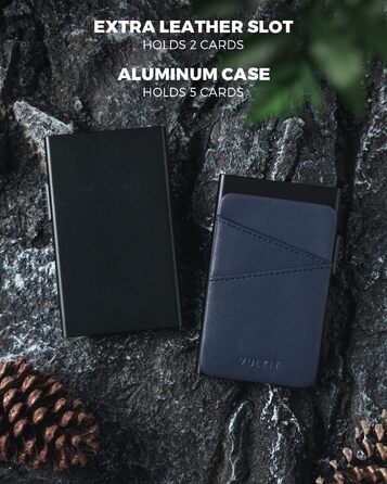 Кредитне портмоне для чоловіків VULKIT з автоматичним витягуванням карт, RFID NFC захистом, шкіряний фантик, на 5-9 карт (блакитний)