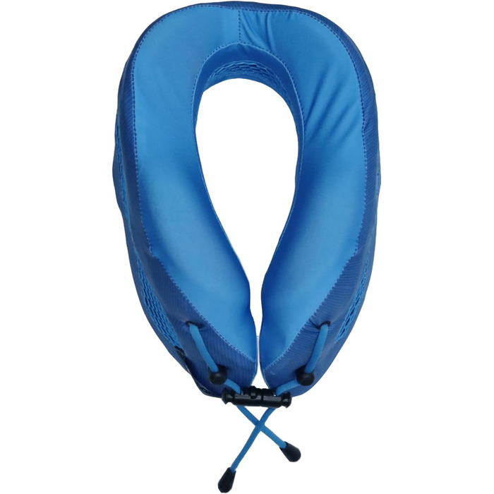 Надувна подушка для шиї Cabeau Evolution Cool для тривалих перельотів - з охолодженням, з пам'яті піною, компактна, з чохлом (червона/синя)