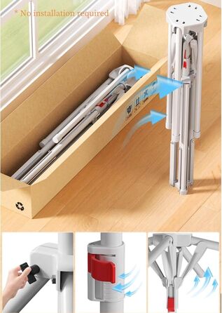 Розкладна сушилка для білизни Standtrockner з 4 крилами - біла | Сушилка для балкона, дому, вулиці