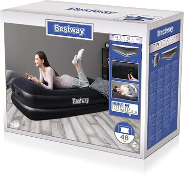 Надувний матрац Bestway Aeroluxe Airbed з вбудованим електронасосом, Queensize 203x152x46 см