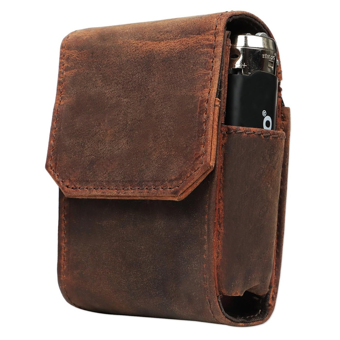 Leather cigarette case (13A) cigarette pouch cigarette box New color Brown