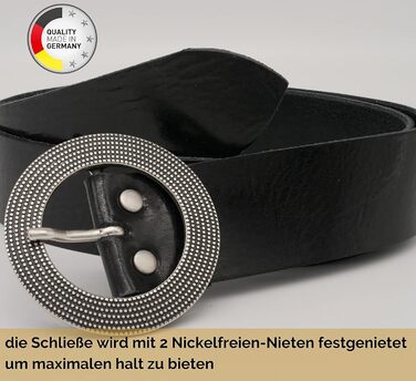 Жіночий шкіряний ремінь AnnaMatoni 4 см, Німеччина - класичний дизайн, натуральна шкіра, нікелестійка пряжка (95 см, чорний)