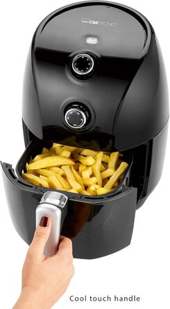Аерофритюрниця Clatronic FR 3698 H, без олії, 1.5 л, термостат 80-200°C, таймер 30 хв, чорна