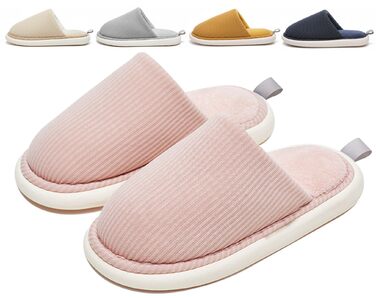 Домашні тапочки унісекс - легкі, безшумні, з неслизькою підошвою, для жінок та чоловіків, ідеальні для зими, в приміщенні та на вулиці, розміри 36-43 EU, 40/41 EU, рожеві