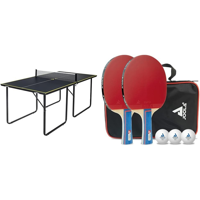 Стіл для пінг-понгу JOOLA Midsize, комплект з сіткою та набором для пінг-понгу, сірий