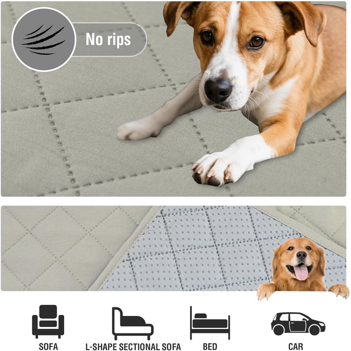 Водонепроникний килимок для собак середнього розміру 77 x 178 см, килимок для собак, захист дивану, м'який і пухнастий, захисний килимок для дивану, котячий килимок, Французький горіх