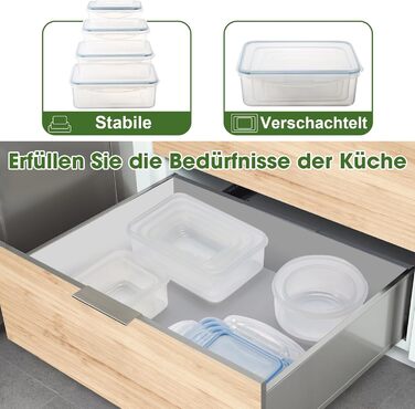 Набір контейнерів для зберігання YASHE з кришкою 38 шт. (19 контейнерів + 19 кришок), герметичні, BPA-Free, для кухні, з етикетками (SE-16PCS)