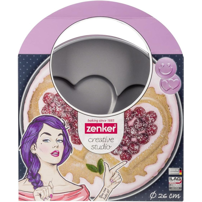 Форма для випічки Zenker Backform, серцеподібна, з антипригарним покриттям, рожева, 1 шт.