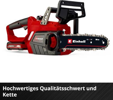 Акумуляторна ланцюгова пила Einhell GE-LC 18/25 Li-Solo Power X-Change (18 В, довжина шини 23 см, з АКБ 3.0 Аг та зарядним пристроєм)
