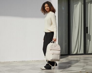 LOVEVOOK Рюкзак-переноска для мами та тата, рюкзак для підгузників з пеленальною підкладкою, сумісний з візком, великий, для подорожей, бежевий