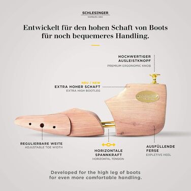 Schlesinger – Premium men's boot stretcher/shoe stretcher made of fine cedarwood for optimal care of boots and shoes. Model Graf. Size 39 – 48.