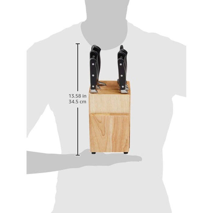 Amazon Basics Premium Knife Block Set - 9 Piece Black Set