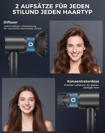 Іонізатор Föhn: потужний фен з 4 режимами нагріву та 3 швидкостями, захист від перегріву, стильна насадка та дифузор