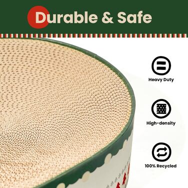 Кігтеточки для котів Conlun 2 в 1: овальні, з мискою та гніздом. Імітація ялинки. Розмір 43x33x10 см