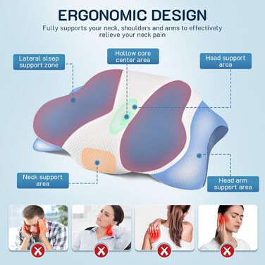 UrbanHomes Orthopedic Pillow, Anti-Snoring Pillow, Neck Support Pillow, Ergonomic Memory Foam Pillow for Side Sleepers, Back Sleepers & Stomach Sleepers neck pillow for men