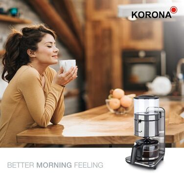 Кавоварка Korona 10295, нержавіюча сталь, 1,25 л, 1800 Вт, технологія проливного заварювання