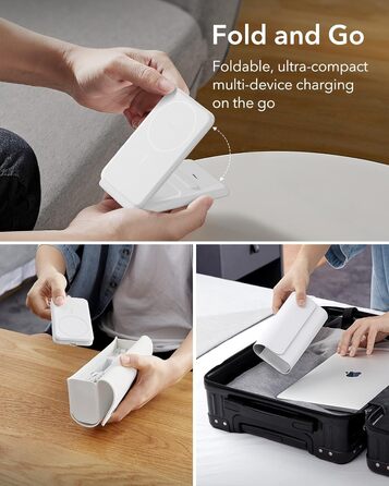 Зарядний станція ESR 3-в-1 для Apple Watch та iPhone з MagSafe, складана, сумісна з iPhone 17/16/15/14/13/12, Apple Watch 9/8/7/SE, AirPods Pro/3/2