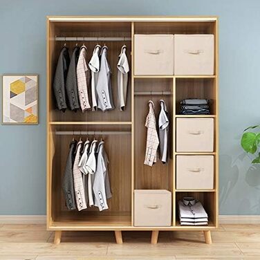 Amonseen 2 Large Foldable Fabric Storage Boxes with Zipper Lid for Queen/King Size Bedding, Winter Clothes in Bedroom Closet, Beige