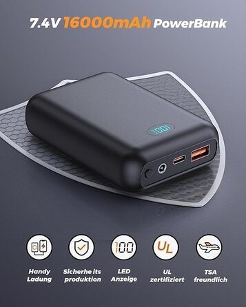 Тепла жилетка для чоловіків з Powerbank 16000mAh, 9 зон обігріву, 3 температурні режими, для активного відпочинку, чорна, L