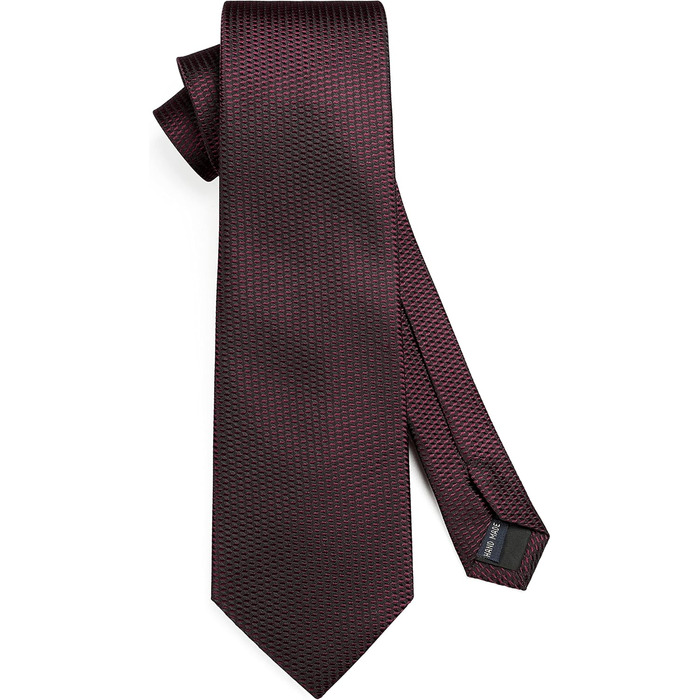 Краватка Hisdern для чоловіків, однотонна формальна краватка з нагрудником, класичний стиль, для весілля, бізнесу, вечірок, бордовий колір