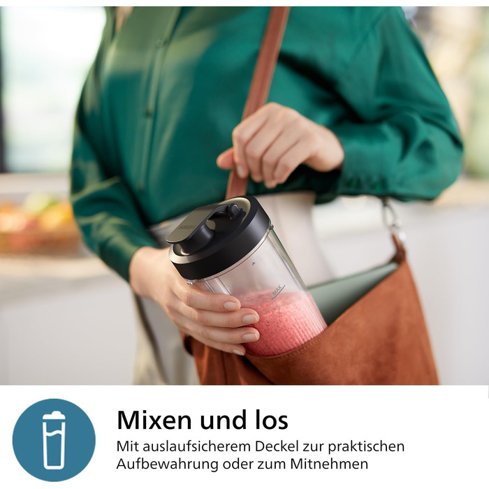 Philips 5000 Series Blender - Mini Smoothie Maker, Detachable Blades, 700ml Jug, ProBlend Plus Technology, Easy to Clean, Elegant, Compact Design. 800 Watt Power. Silver (HR2764/00) 800 Watt - Smoothie Maker