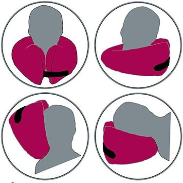 SANDINI TravelFix Regular Size – Microfiber – Premium Travel Pillow Made in EU / Neck Pillow with Ergonomic Support – Free Carrying Bag with Attachment Clip