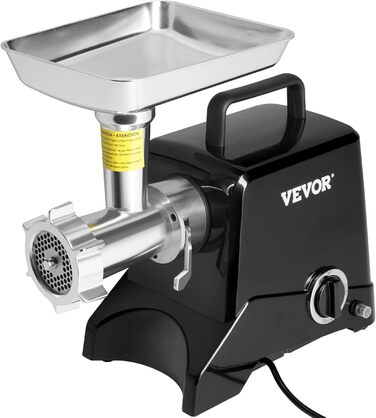 VEVOR 1100W Electric Meat Grinder - Stainless Steel, 250kg/hr - Commercial Meat Processing Machine for Restaurant, Butcher Shop, Supermarket