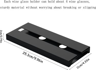 Тримач для келихів вина Vastsea (2 шт.), чорний - для дому, ресторану, бару