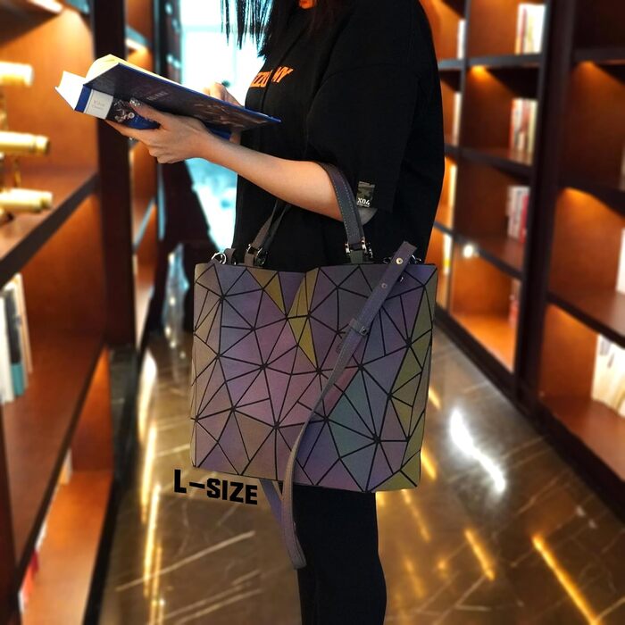 Геометричний гаманець жіночий світловідбиваючий, сумка крос-боді голографічна Geometrisches Portemonnaie CB-01-L