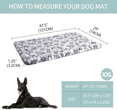 VANKEAN Stivoe Dog Crate Pad, Reversible (Cool & Warm), Soft Pet Sheep Mat Dog Bed for Crate, Suitable for No to XX-Large Dogs and Cats, Machine Washable Crate Beds (XXL)