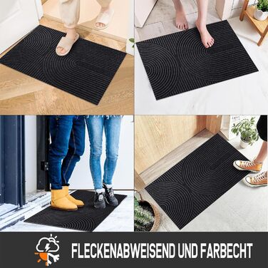 Килимок для дому та вулиці 43x76 см - антиковзкий, водонепроникний, легко миється. Килимок для входу, тераси, саду, коридору (темно-сірий)