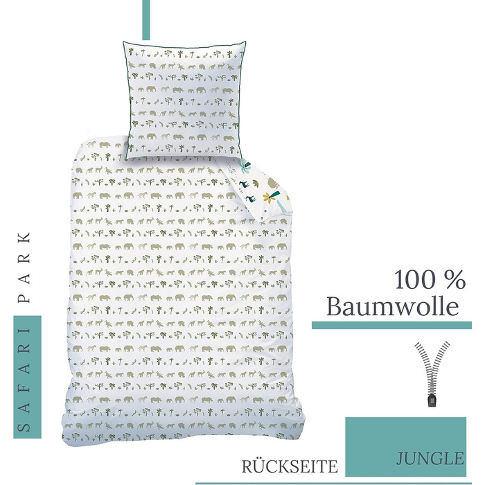 Комплект постільної білизни для дитячого ліжка 135x200, з принтом тварин, Сафарі, Зоо, для хлопчиків та дівчаток, 100% бавовна, наволочка 80x80 + простирадло 135x200 см
