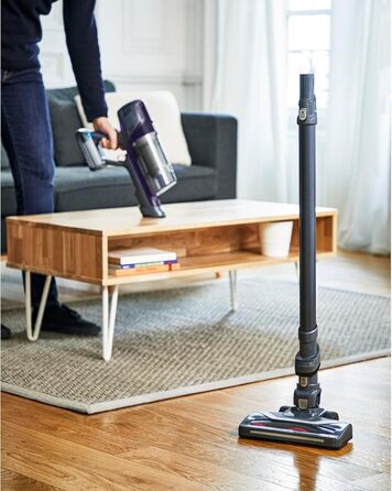 Rowenta RH6838 X-Pert 6.60 ESSENTIAL Cordless Vacuum | Stick and Handheld Vacuum in One | 45 Minute Run Time | LED Nozzle | Removable Battery | Includes Upholstery & Crevice Nozzle | Red/Black without Pet Hair Brush