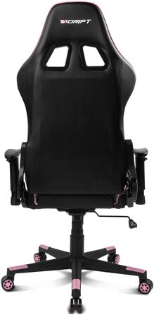 Ігрове крісло DRIFT DR175PINK, екошкіра, 2D-підлокітники, клас 4, рожево-чорне
