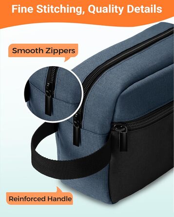Чоловіча дорожня туалетна косметичка, водонепроникна, з кишенею для бритви та ручкою, органайзер для косметики у спортзал, душ, ванну кімнату, подарунок для чоловіків, чорно-сіра (чорний & темно-синій)