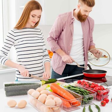 10-Piece Refrigerator Organizer - BPA Free, Kitchen Storage & Organization, Fridge Organizer System for Kitchen, Pantry, Cabinets, Freezer, Fruits, Office, Bathroom