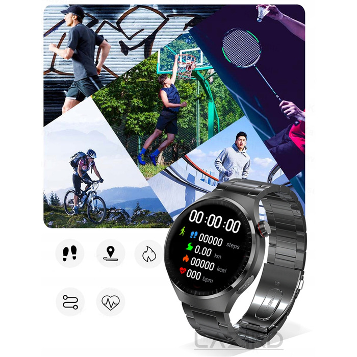 Смарт-годинник Bartomtime Kardiowatch MTech2 з AMOLED-дисплеєм, багатоколірний